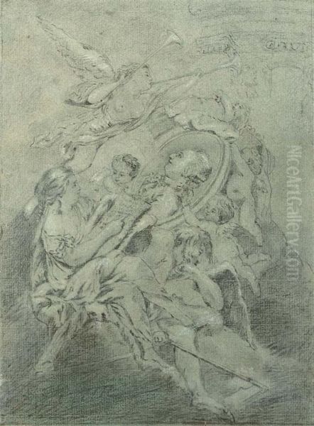 Design For A Frontispiece Commemorating The Accession Of Louis Xvi In 1774 - view 1