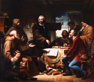 Cristobal Colon en el convento de la Rabida by Eduardo Javier Ramon Cano de la Pena