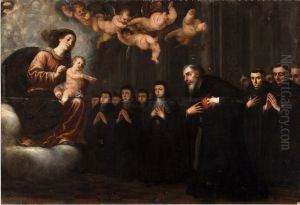 La Virgen y el Nino transverberando el corazon a San Agustin by Jose Garcia Hidalgo