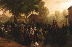 Scene De Marche Dans Un Village Russe