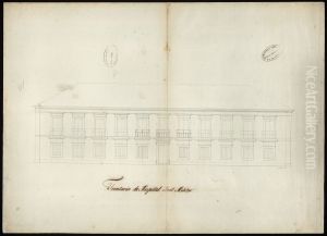 Frontaria do Hospital Real Militar by Joaquim Jose Codina