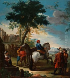 Un mercado de caballos by Gines Andres de Aguirre