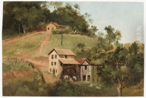 Paisagem com casa e roda d'agua (atribuido) by Brasiliana Iconografica