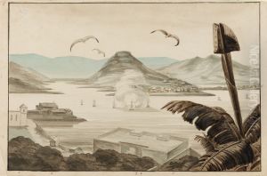 Panorama de la Baie de Rio-Janeiro Prise de Santa Therese Sta. Lucia, Faubourg de la Misericorde, Promenade Publique, Station des Navires de la Marine Rle. Etrangere, Armacao Arsenal de la Marine by Harro Harring
