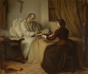 Ultimos momentos de Miguel de Cervantes by Victor Manzano y Mejorada