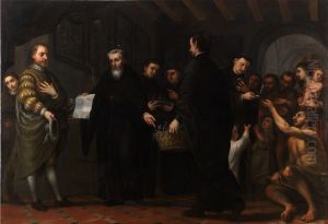 San Agustin repartiendo los bienes de los ricos entre los pobres San Agustin repartiendo los bienes de los ricos entre los pobres