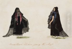 Brazillian Ladies going to Mass by Joaquim Candido Guilhobel
