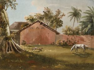 Casa e cavalos (atribuido) by Brasiliana Iconografica