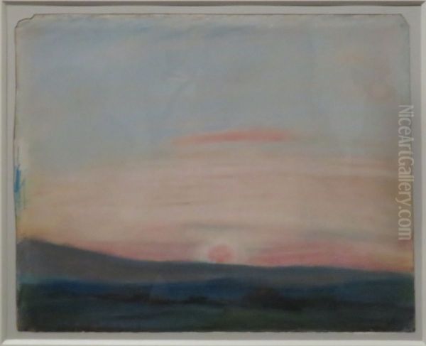 Vaste plaine sous un grand ciel, au soleil couchant - view 1