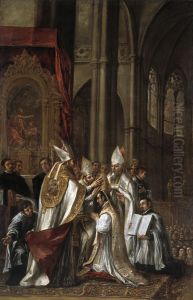 La consagracion de San Ambrosio como arzobispo La consagracion de San Ambrosio como arzobispo