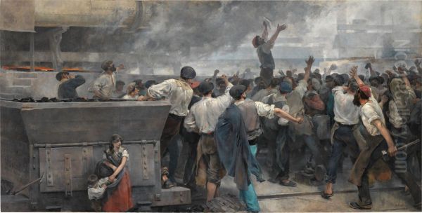 A strike of workers inBiscay - view 1