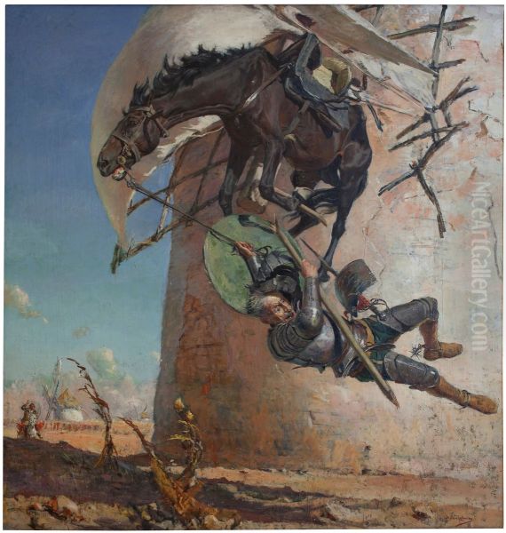 Don Quixote and the windmills - view 1