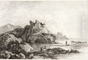 Castle Ruins on a River by Philipp Jakob Loutherbourg