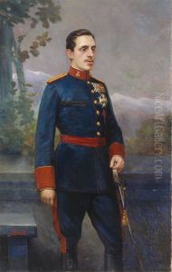 Alfonso XIII con uniforme de campana by Victor Morelli Sanchez-Gil