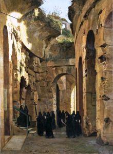Procesion del Viernes Santo en el Coliseo de Roma by Francisco Bushell Laussat
