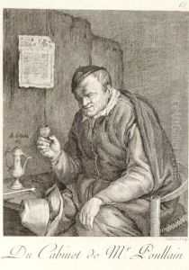 A Drinker at a Table with a Wine Glass