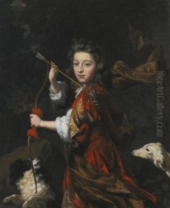 Portrait of an unknown boy as a hunter by Nicolaes Maes
