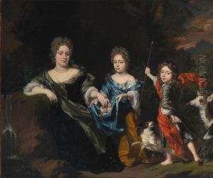 Family portrait of an unknown woman with two children Family portrait of an unknown woman with two children