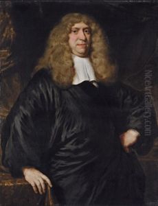 Portrait of Guilliam Dircksz. van Bleijswijk, three-quarter-length, in a black robe and lace collar