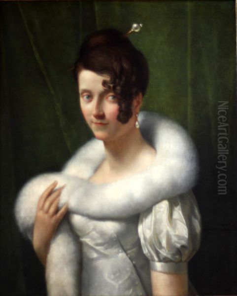 Portrait de jeune femme au boa - view 1