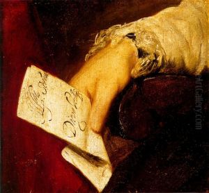 Fragmento de un retrato del arzobispo don Fernando Valdes con la mano y firma del pintor