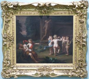 Venus endormie avec des putti dansant