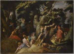 Predigt im Walde (Predigt des Johannes) by Abraham Bloemaert