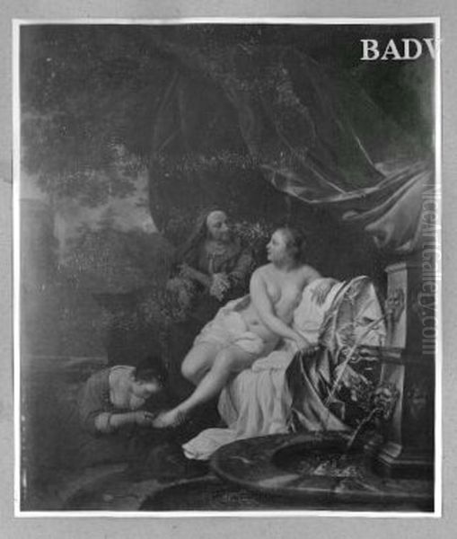 Junge Frau an einem Brunnen mit einer Alten und einer Dienerin bei der Toilette (Bathseba im Bade) - view 1