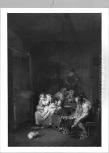 Interieur mit Familienszene by Januarius Zick