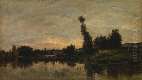 Sunset on the River Oise - view 1