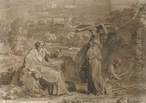 The Prophet Elijah And The Widow Of Sarepta (i Kings, Chapter 17) by Louis Cheron