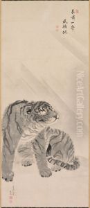 Tiger in Wind by Maruyama Okyo