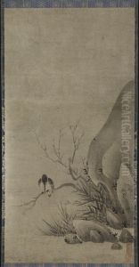 Kingfisher Perched above a Stream by Kenko Shokei