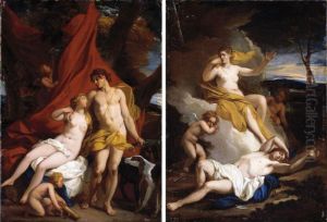 Venus And Adonis; Diana And Endymion by Louis Cheron