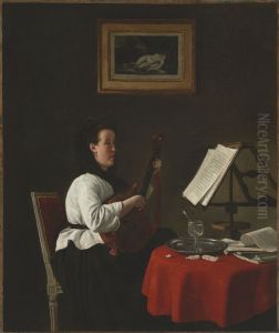 Young Woman with a Mandolin, Portrait of Louison Kohler