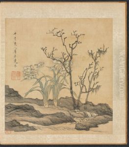 Narcissus and Bare Trees by Chen Hongshou