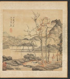 Daoist and Crane in Autumn Landscape by Chen Hongshou