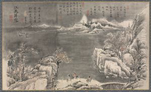 Evening Snow Blending River and Sky, from Eight Views of Xiao-Xiang by Tani Buncho