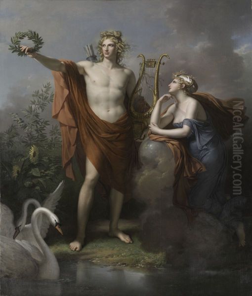 Apollo, God of Light, Eloquence, Poetry and the Fine Arts with Urania, Muse of Astronomy - view 1