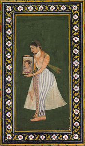Nur Jahan holding a portrait of Emperor Jahangir Nur Jahan holding a portrait of Emperor Jahangir