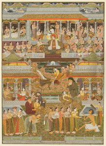A composite of scenes from Persian, Urdu, and Sanskrit literature A composite of scenes from Persian, Urdu, and Sanskrit literature