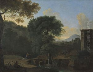 Landscape with Travelers by Herman Van Swanevelt