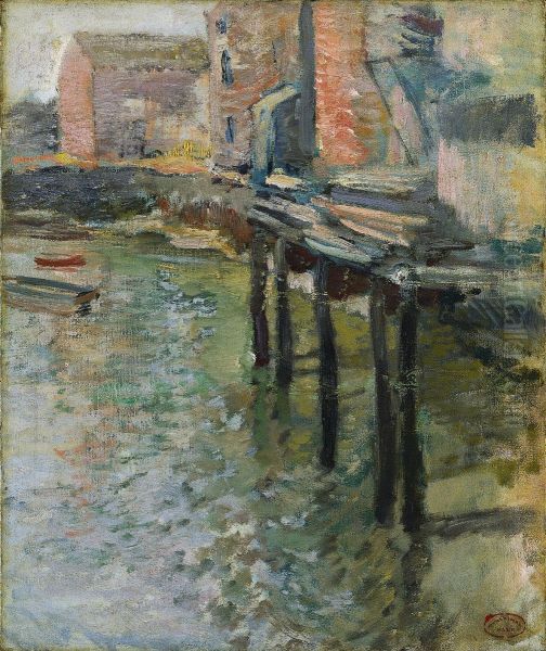 Deserted Wharf (The Old Mill at Cos Cob) - view 1