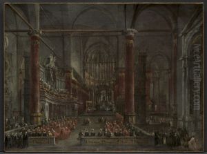 Pontifical Ceremony in SS. Giovanni e Paolo, Venice, 1782 by Francesco Guardi