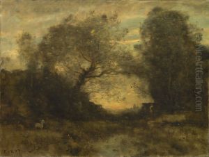 The Pond at the Entrance of the Woods by Jean-Baptiste Camille Corot