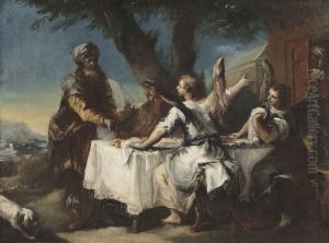 Abraham Welcoming the Three Angels by Francesco Guardi