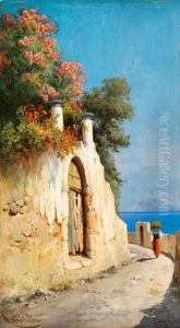 Uferstrasse Mit Mauertor Bei Capri by Andrea Cherubini