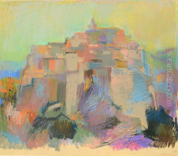 Stad op een berg in Italie - view 1