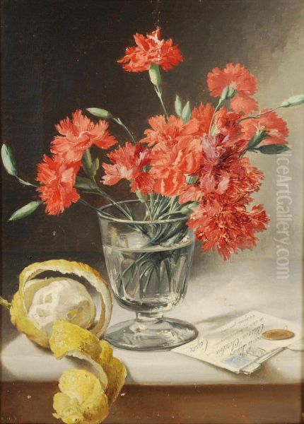 Natura Morta Con Limone E Vaso Di Fiori E Lettera - view 1
