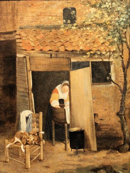 Girl washing clothes - view 1